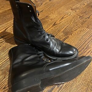 Gucci Black Leather Men's combat Boots size 12